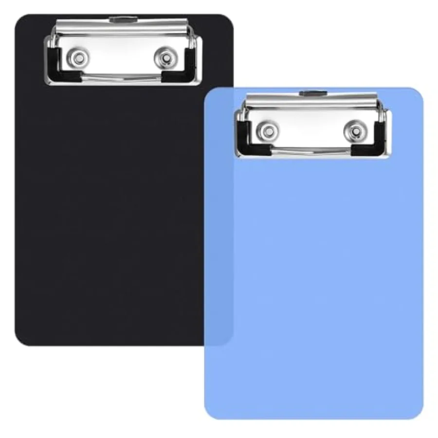 

4" X 6" Small Clipboards, 2 PCS Mini Clipboard Blue and Black Clipboard Pocket Clipboard, Mini Clip Board Plastic Clipboard for