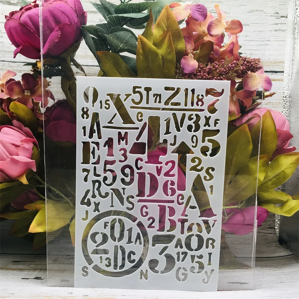 A5 21cm Letters Numbers Layering Stencils Painting Scrapbook Coloring Embossing Album Decorative Template