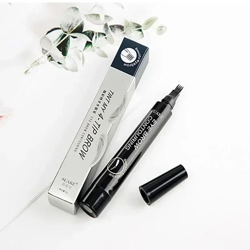 4 Points Eyebrow Pen Eyebrow Tattoo Pen Microblading Eyebrows Pen Waterproof Liquid Eyebrow Pencil Long Lasting Cosmetics 5Color