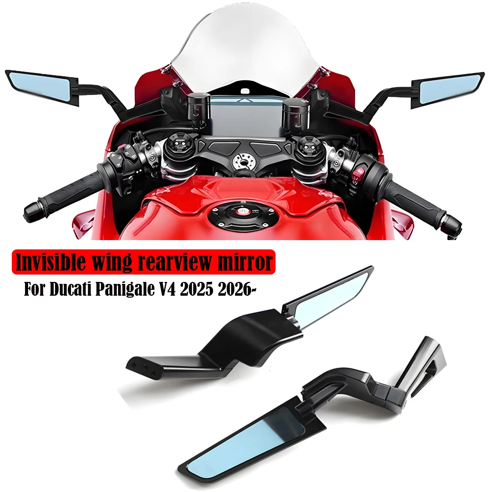 

For Ducati Panigale V4 V4S 2025 2026-New Motorcycle Side View Mirror Rearview Mirrors Kits Rotate Adjustable