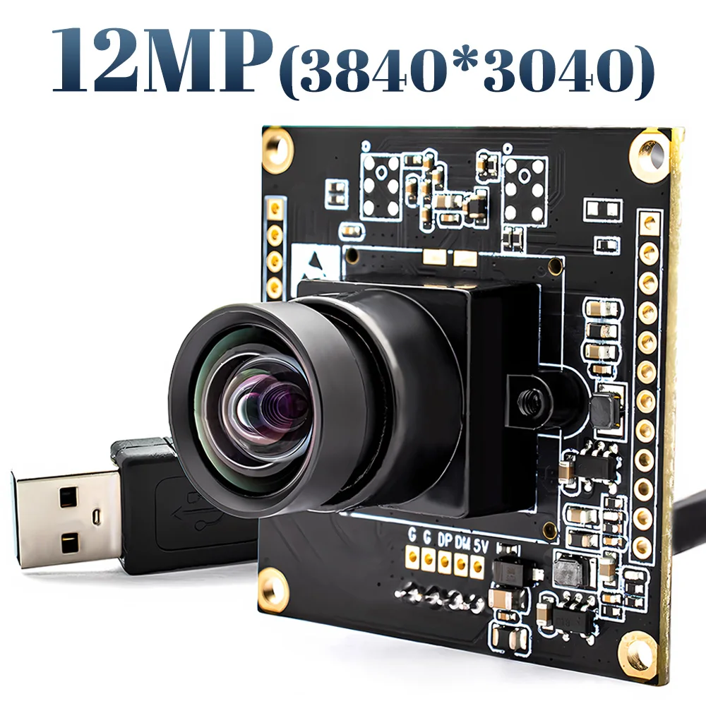 

Industrial 12MP USB Camera Module 1/2.3" IMX577 CMOS 1080P120FPS With No Distortion Lens Plug Play For Meeting Document Scanning