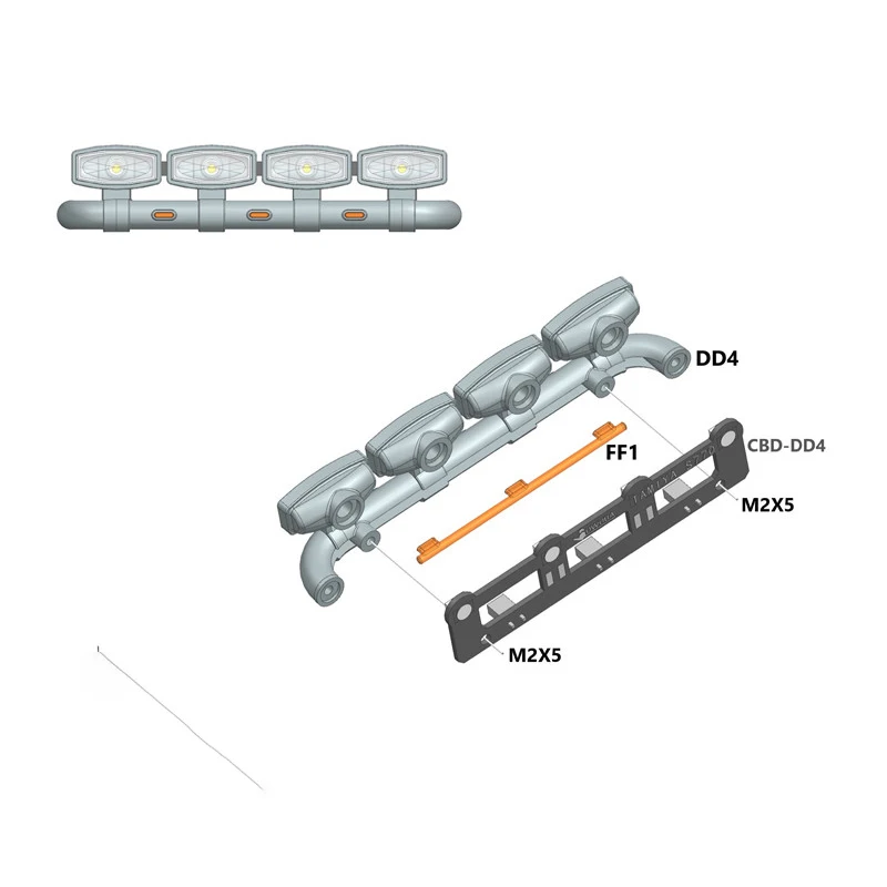 LED Roof Spotlight PCB Light Board for 1:14 Scale Tamiya RC Truck Tipper SCANIA 6x4 770S 56368 LESU DIY