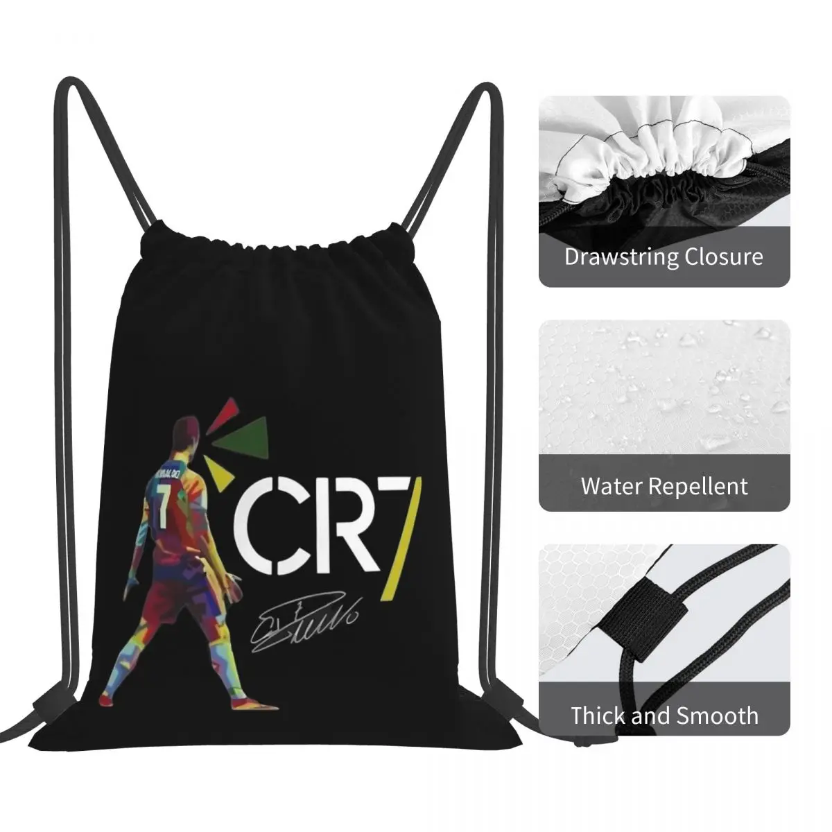 Sac à dos étanche avec nom personnalisé, sac de rangement extérieur, plage, natation, sport de proximité, CR7 Cristiano Ronaldo EvaluGym