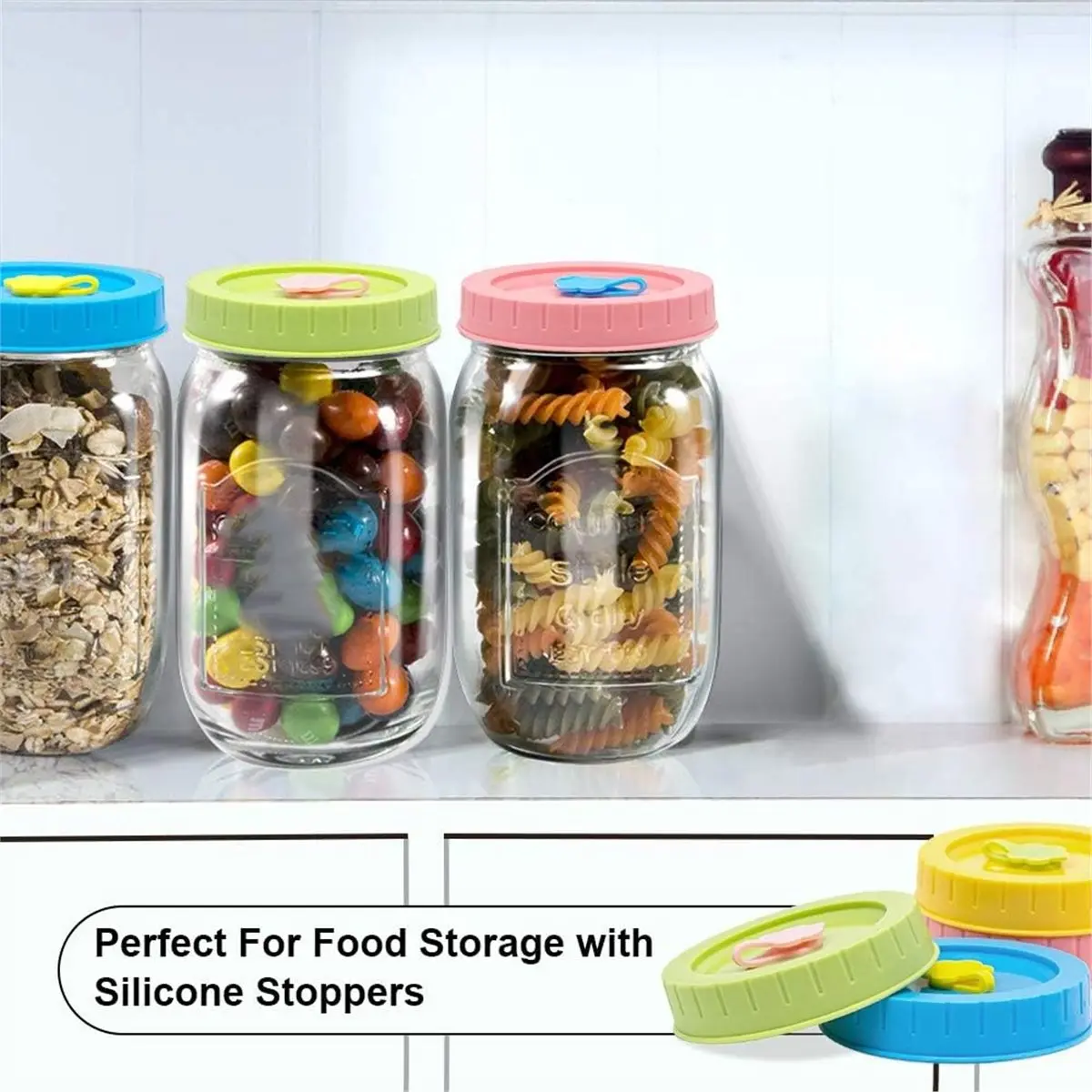 2026 New  Jar Lids with Straw Hole Regular Mouth Plastic Canning Lids Set with Accessories (26 Pieces)