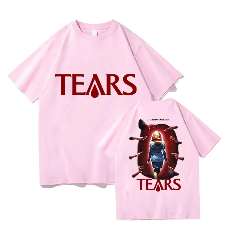 سابرينا نجار دموع تي شيرت للجنسين تي شيرت شخصية للرجل القطن الخالص الجرافيك خمر المشجعين الجمالية تي شيرت الملابس #5