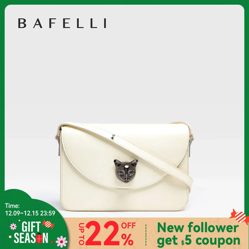 BAFELLI 2023 WOMEN NEW BOXY MESSAGE BAG GENUINE LEATHER CAT WOMEN\'S CROSSBODY FEMALE SHOULDER PURSE STYLISH COLOR FASHION LUXURY