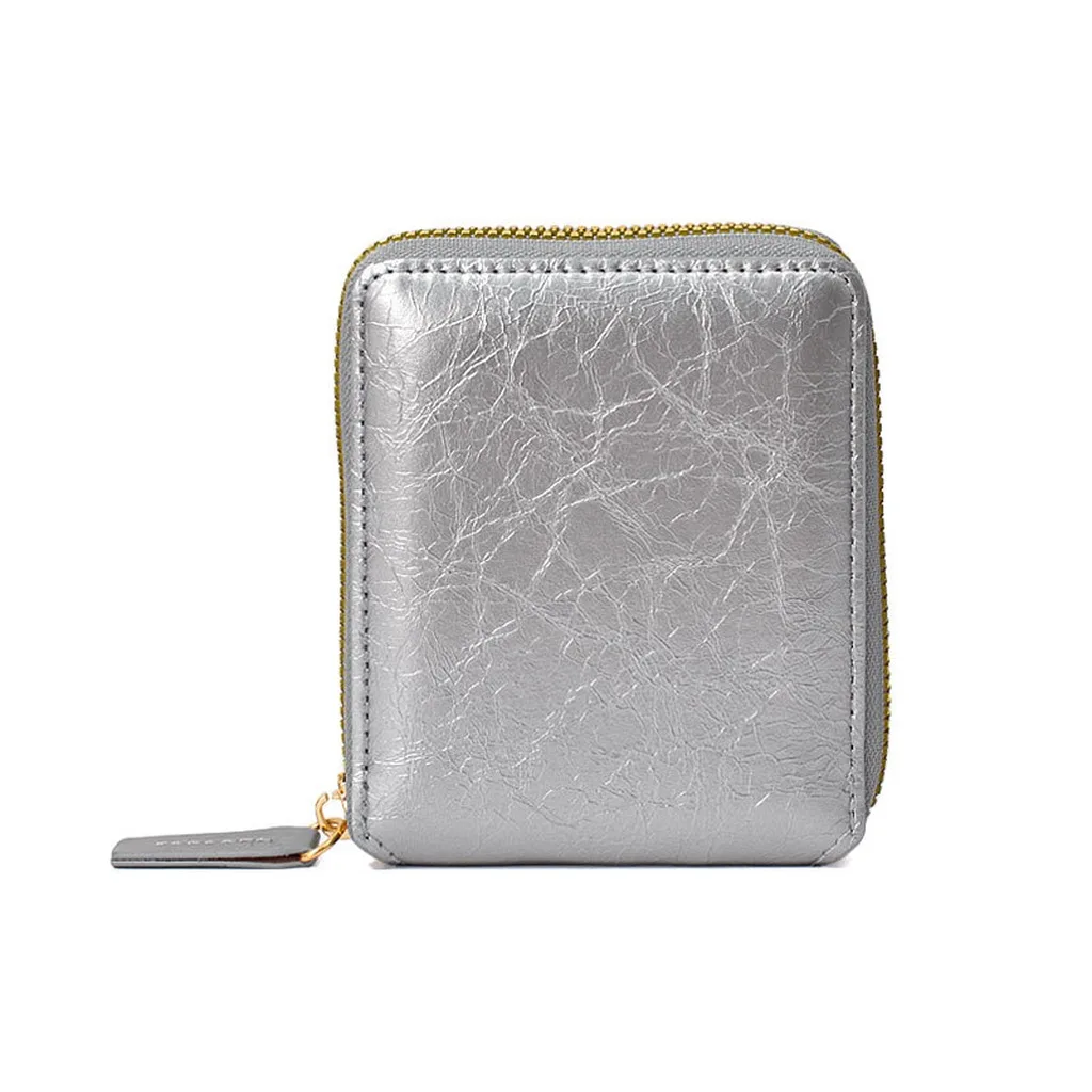 Women's Short Wallet PU Leather Zipper Coin Purse Multi-Card Holder Compact Trifold Clutch Mini Wallet Portable Organizer