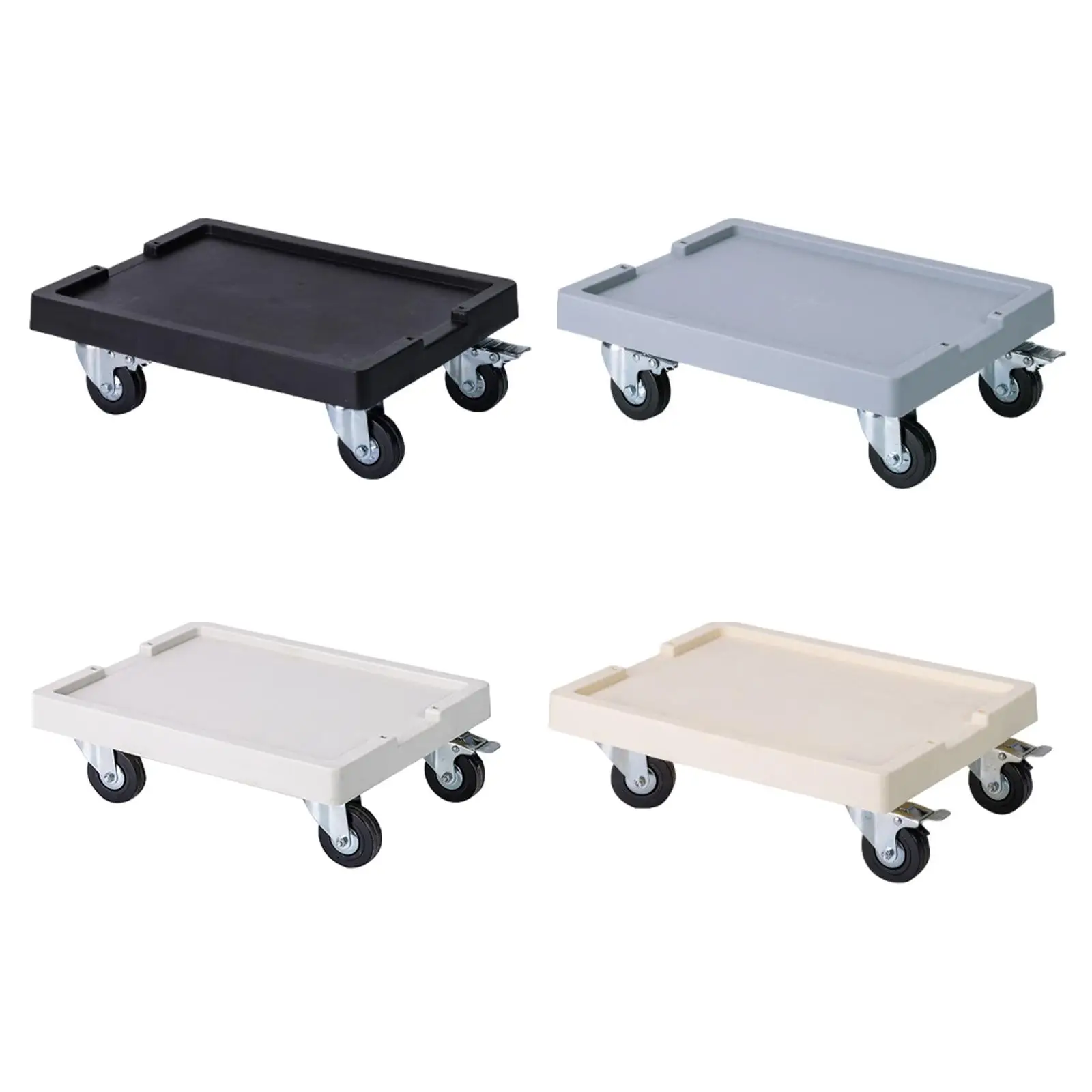 Wheeled Planter Tray Pallet Trolley Movable Plantpot Tray Plant Dolly Saucer Plant Tray Roller for Garden Home Indoor Outdoor