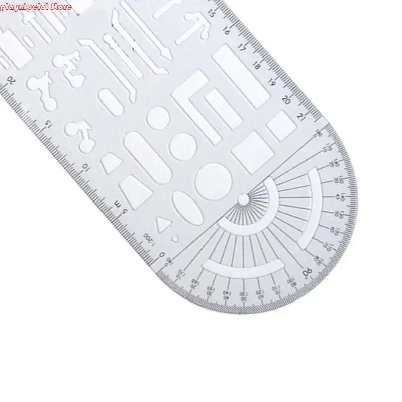 E8BA Multifunctional Geometric Stencils Drawing Accident Scene Templates with Measuring Ruler Geometric Drawing Templates