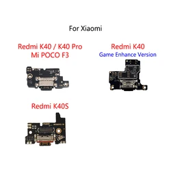 USB Charging Dock Port Socket Jack Connector Charge Board Flex Cable For Xiaomi Redmi K40 Pro / K40 Game 5G K40S / Mi POCO F3 F4