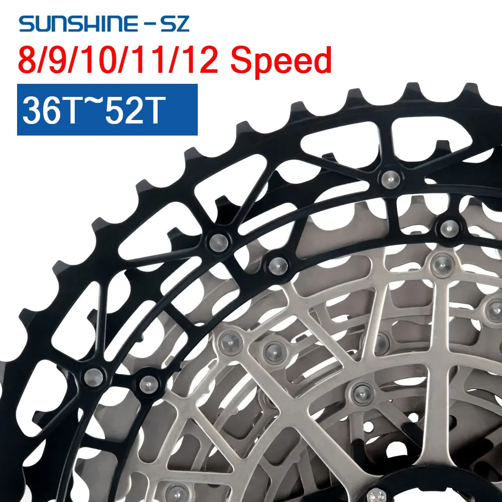 Sunshine 9 10 11 12 vitesses vtt Cassette vélo cliquet 40T 46T 52T VTT 11S K7 équipement de vélo pour Shimano M4100 M5100 M6100