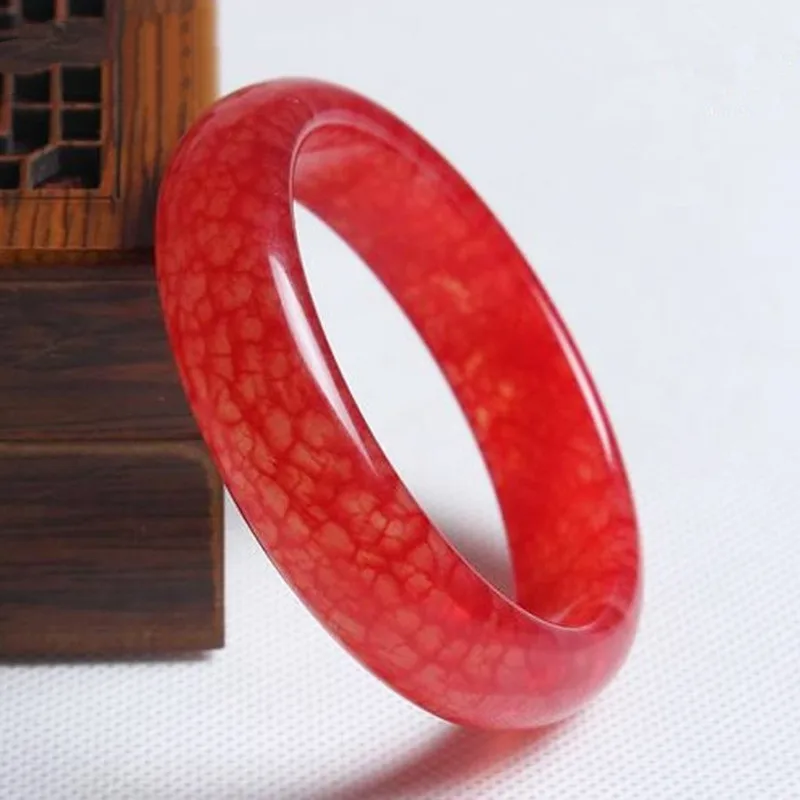 Natural All Red Chicken Blood Jade Ice Jade Bracelet Women's Xiuyu Benmingnian Fashion Bracelet