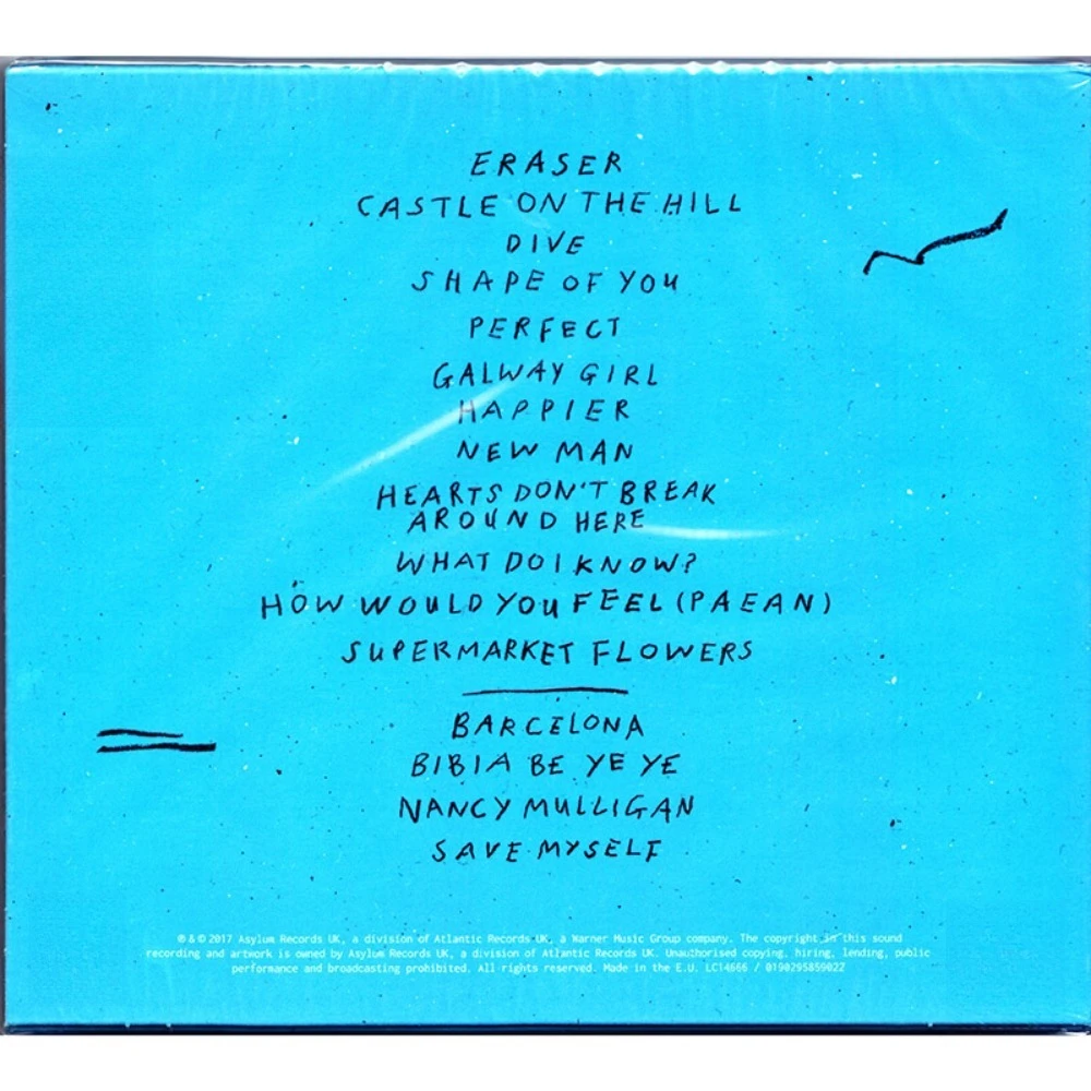 ED SHEERAN Divide Deluxe Edition Álbum de CD Registro de coleccionista de música pop occidental