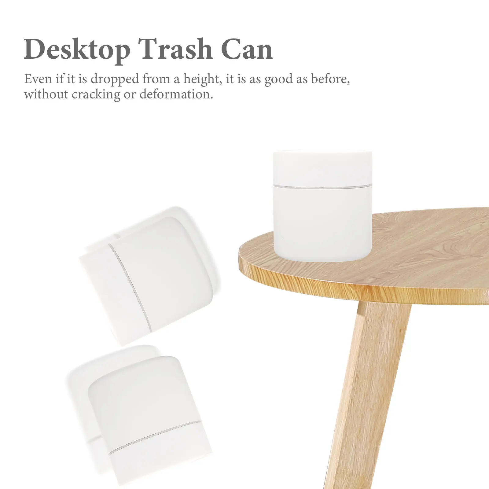 

Push Trash Can Trashcan with Lid Desktop Waste Container Storage Garbage Bin Mini