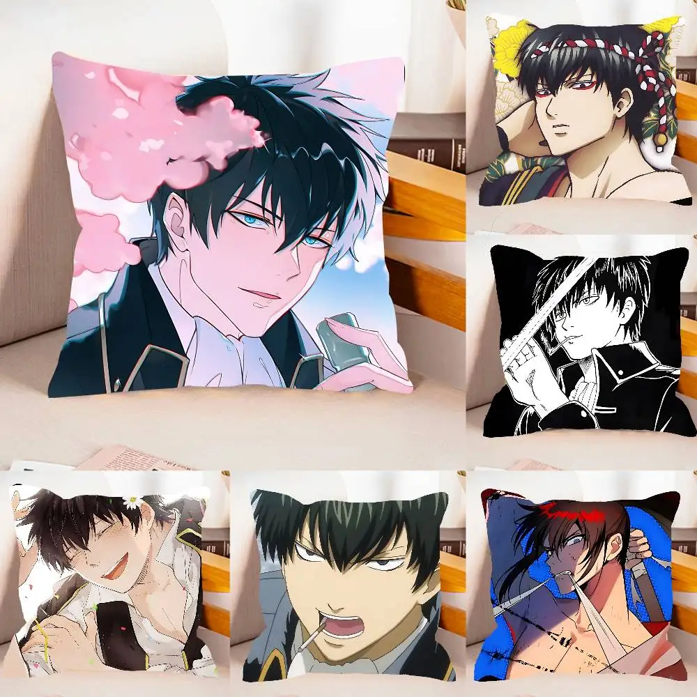 

Плюшевая тканевая наволочка с двусторонним принтом «Аниме: Хиджиката Тосиро», мягкая наволочка-подушка, подарки для дома