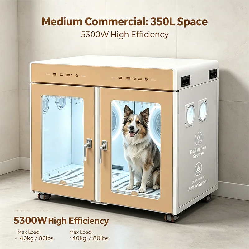 

EUR PET 350L Stocked Luxury Modern Antibacterial Stainless Steel Eco-Friendly Multi-Function Pet Dryer Cabin Pet Grooming