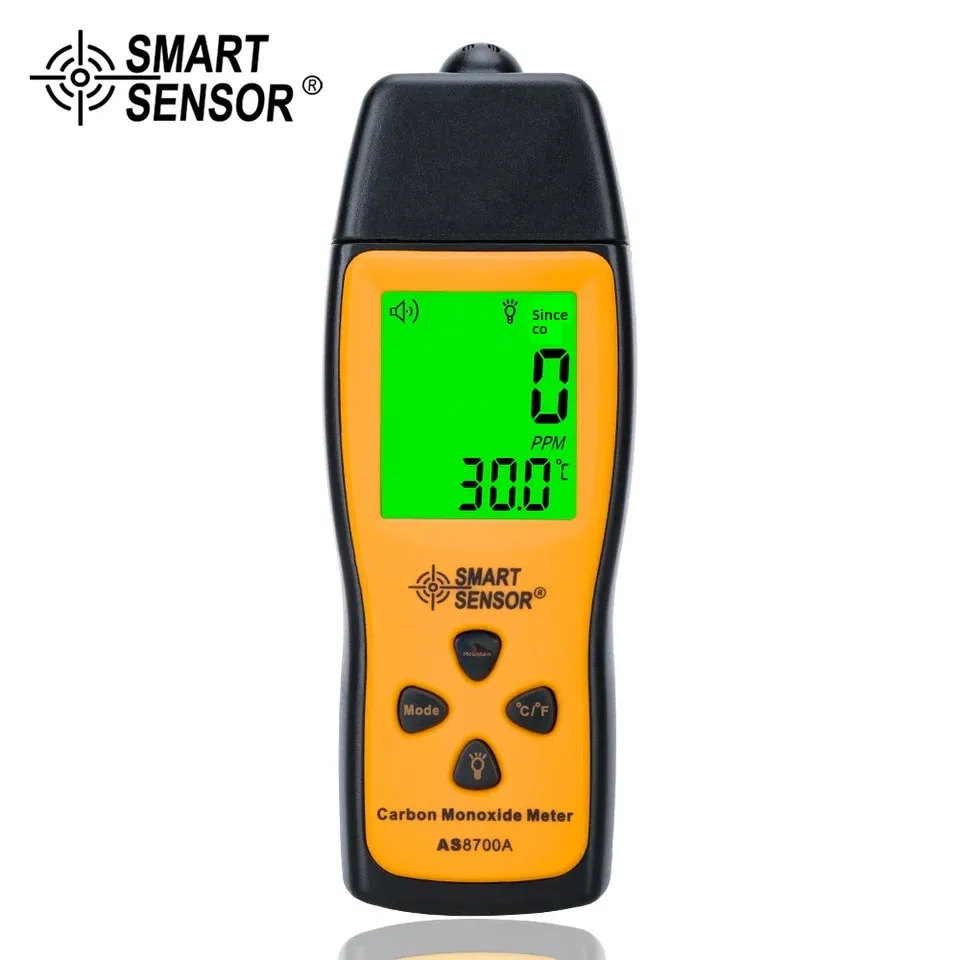 Handheld Carbon Monoxide Meter Portable CO Gas Leak Detector High Precision Gas Analyzer 1000ppm Model AS8700A with Alarm Buzzer