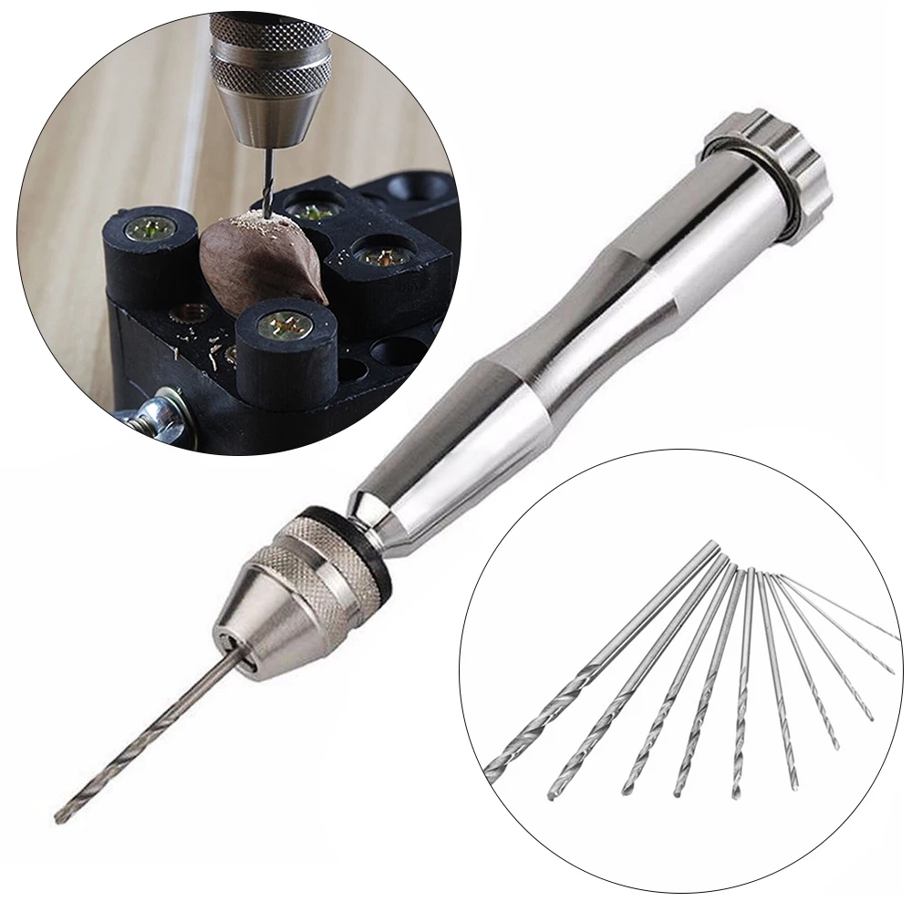 

Accessories Mini Hand Drill Power Tool Accessory Aluminum Twisted Chuck Watch Clock Hand Push Workshop Jewelry