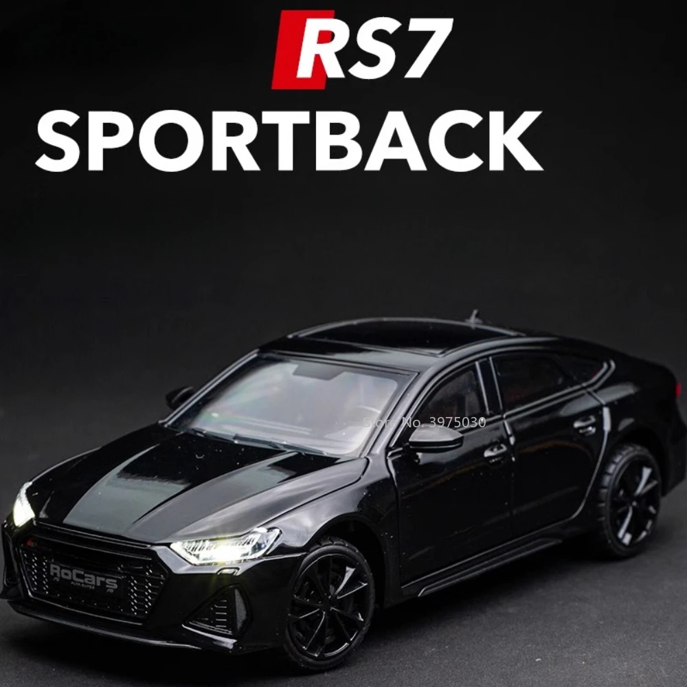 

Модель автомобиля RS7 в масштабе 1/24, игрушка из сплава с литыми деталями, звукопоглощающие удар, детские игрушки Sportback, украшение для дома