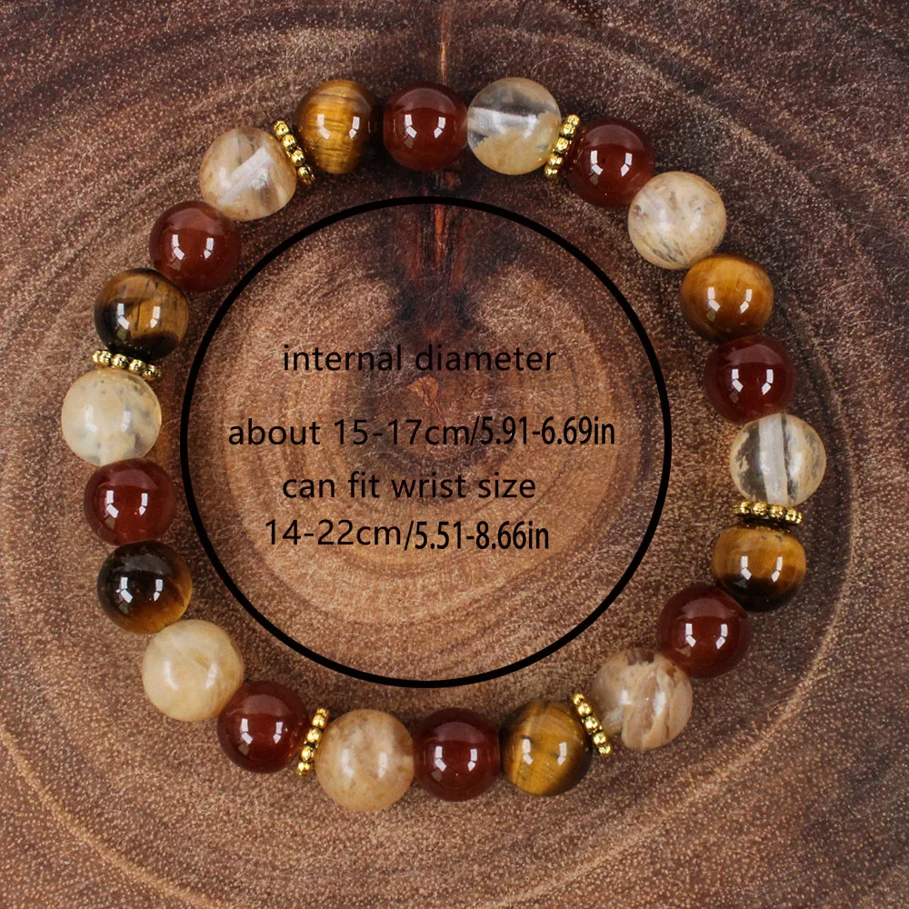 أساور الحجر للنساء حجر عين النمر العقيق الأحمر سيترين سوار للنساء نوفمبر جوهرة الميلاد مجوهرات فنغشوي الموسيقى #3