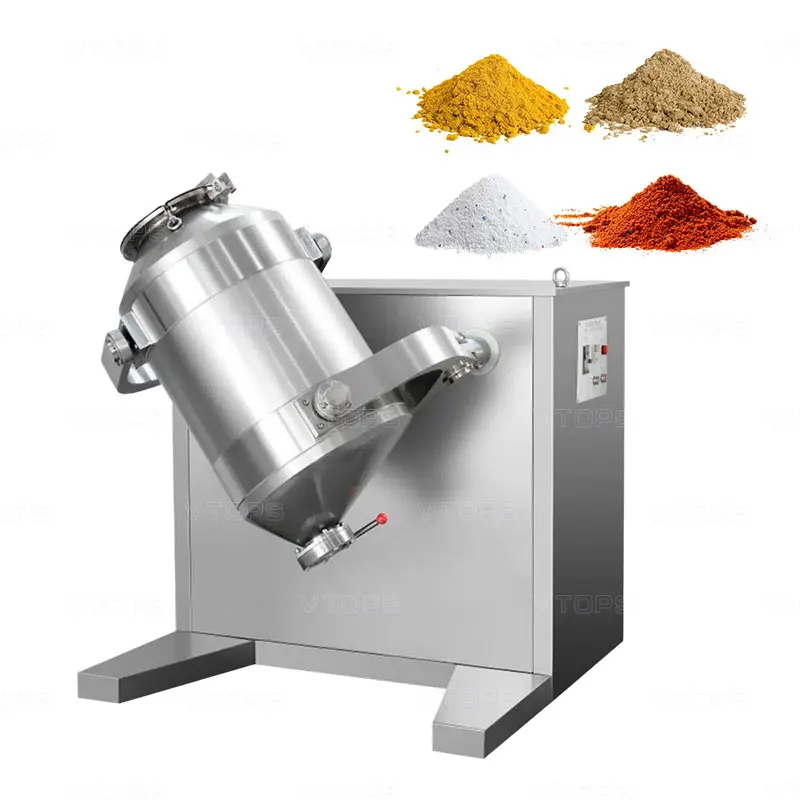 Mixer Stainless Steel 3D Dry Powder Spices Mixer Cosmetically Patterned Equipment Additional Mixing Gear