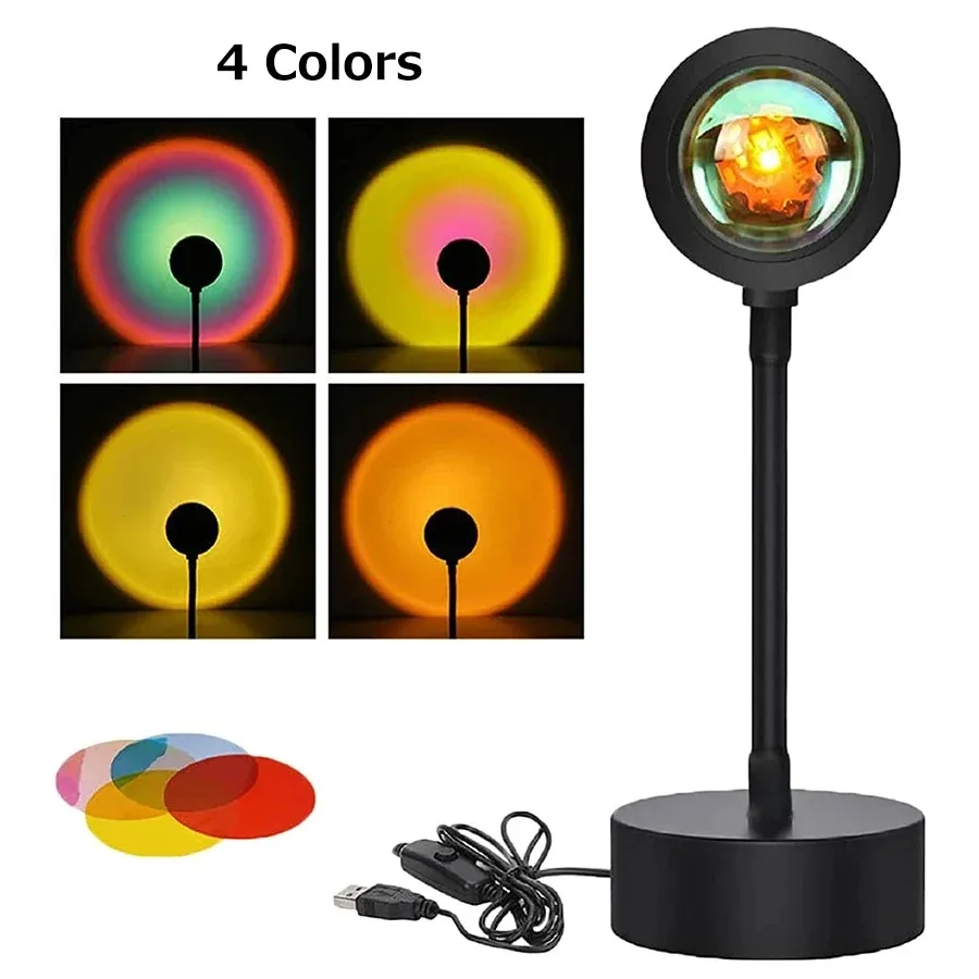 NONE Tuya Smart Led Sunset Projektor Lampe Smart Leben App IR Fernbedienung RGB Atmosphäre Scheinwerfer Nachtlicht für Party Fotografie 4