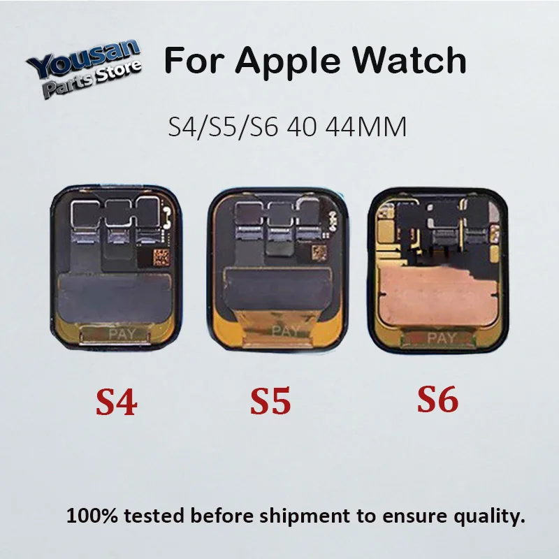 Remplacement de l'ensemble numériseur et écran LCD pour Apple Watch Series 6 (40 mm / 44 mm) — Remplacement de l'écran tactile OLED et de la vitre pour Apple Watch Series 5 et Series 4 (Pièce d'origine)