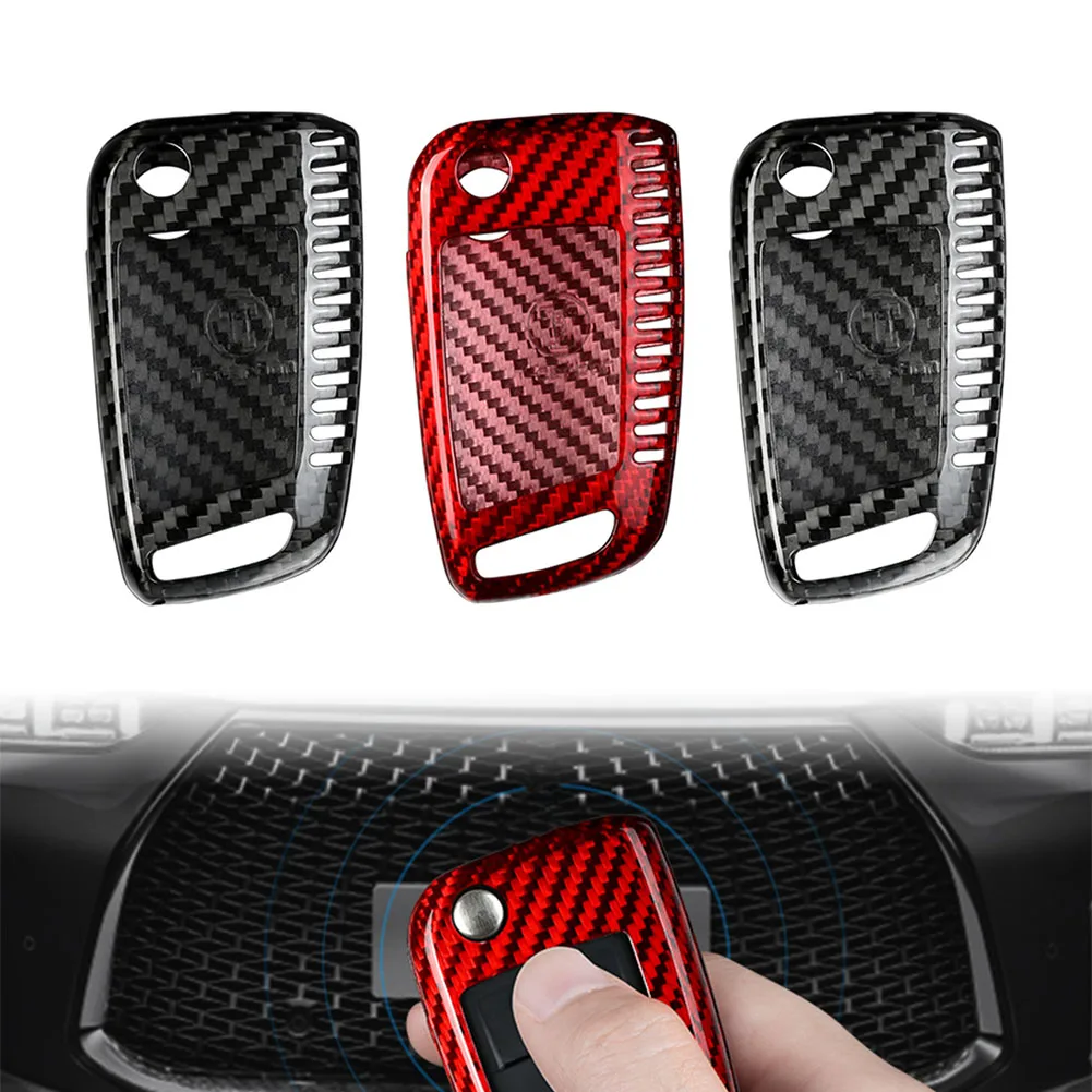 Car Key Cover Shell Keys Case Glass Fiber For VW Polo Golf 7 Tiguan For Skoda Karoq For SEAT Leon