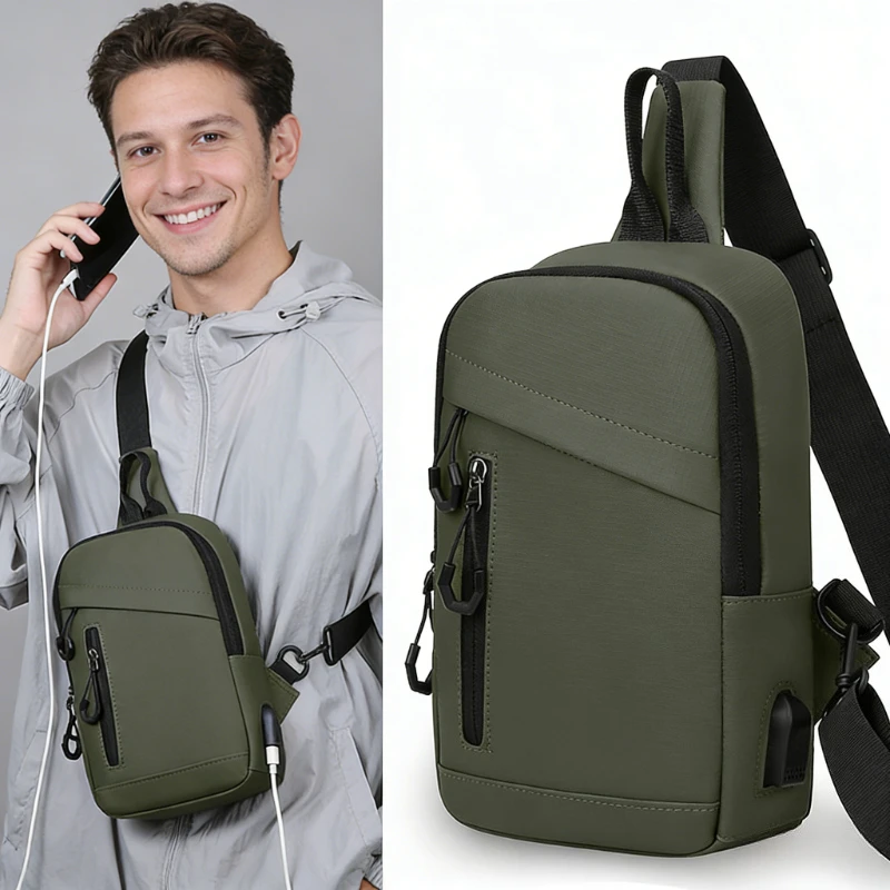 

Водонепроницаемая нагрудная сумка с защитой от краж, мужская сумка через плечо из нейлона, большая вместимость, для путешествий на открытом воздухе, со скрытым карманом, быстрый доступ, для поездок на работу