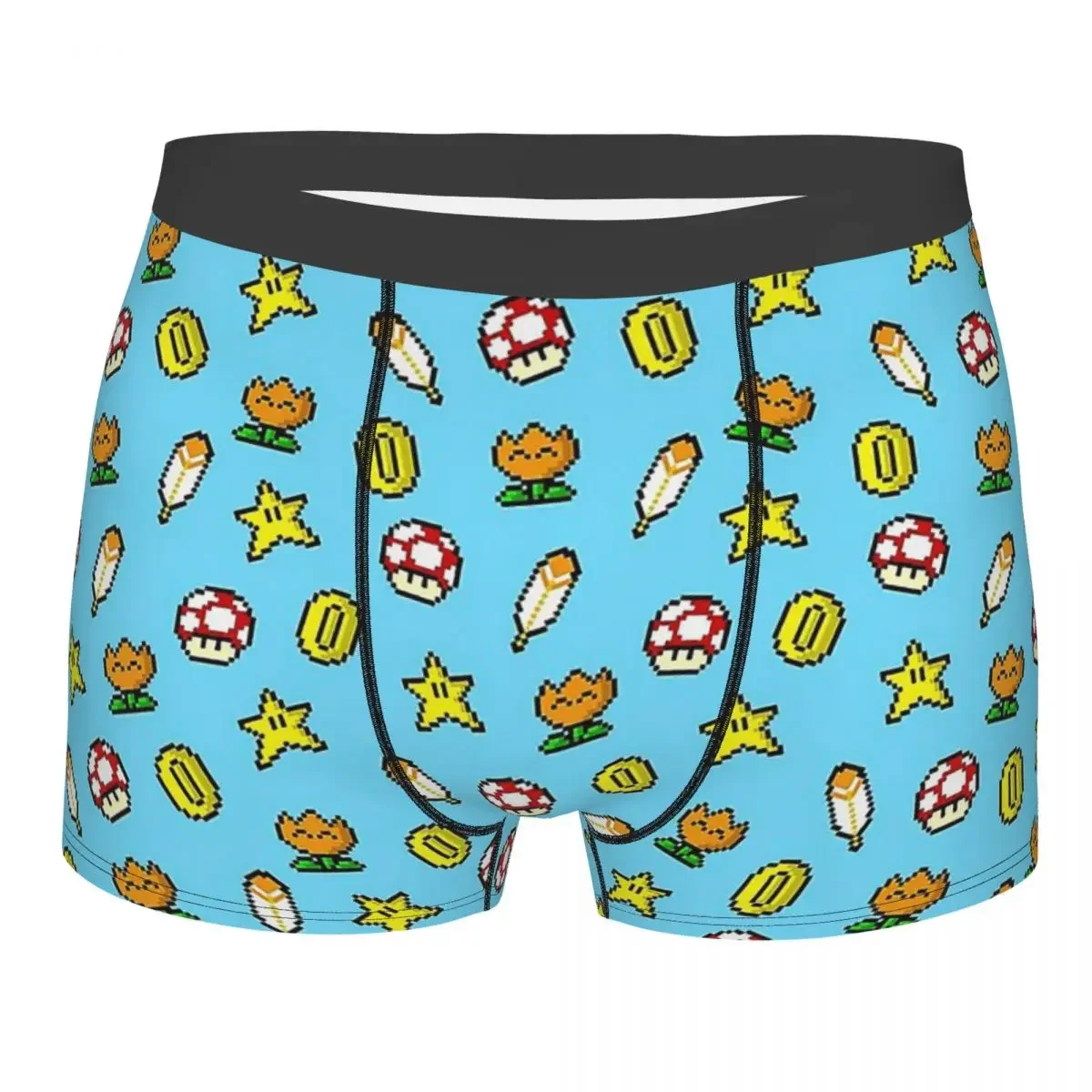 Super Power Ups Mushroom Mushrooms Forest Underpants Homme Panties Male Underwear Print Shorts Boxer Briefs