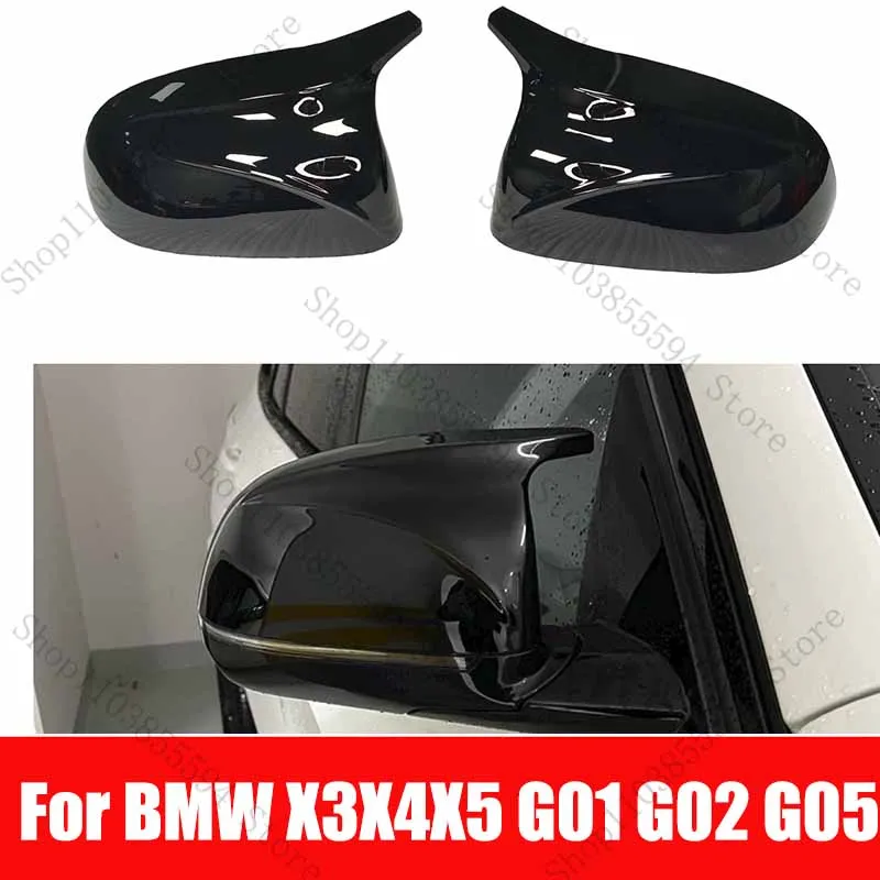 For BMW X3X4X5 G01 G02 G05  Replacement Rearview Side Mirror Covers Cap car Accessories Carbon Fiber Gloss