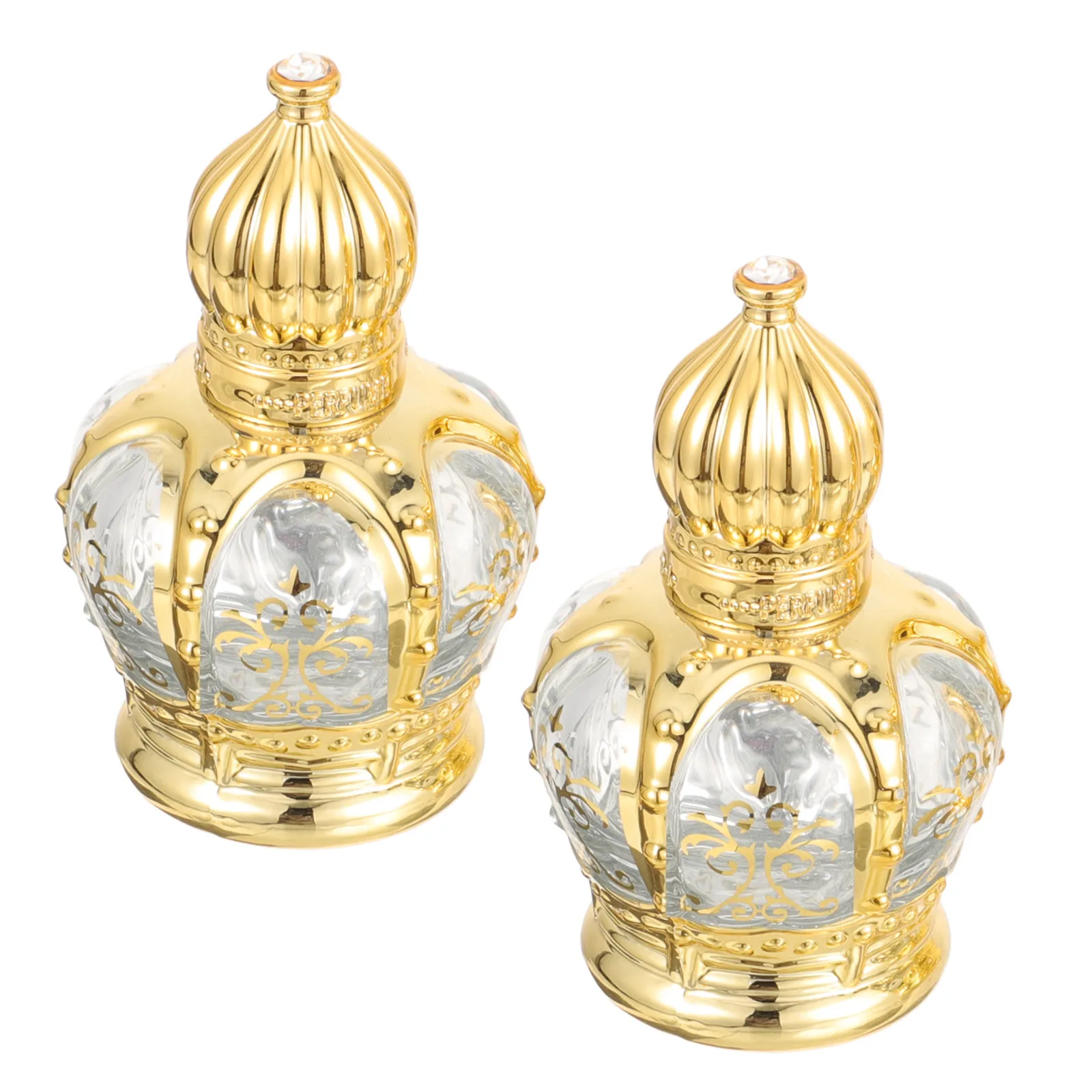 2 個 10 ミリリットルローラーボールボトルガラスエッセンシャルオイル容器詰め替え可能香水旅行教会塗油アロマセラピー用