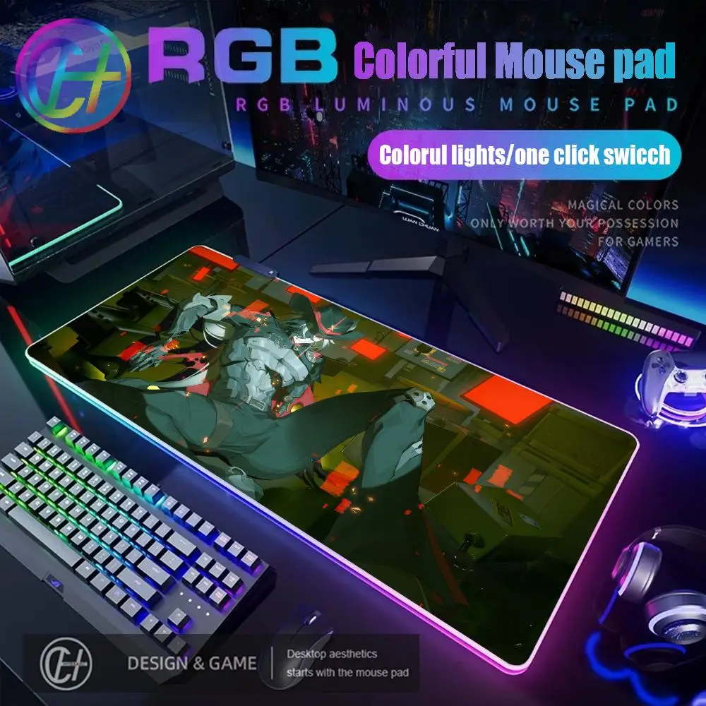 

Boothill Mouse Pad RGB Gaming Honkai Star Rail Desk Mat HD Gamer Large LED Light XXL MousePads PC Computer Carpet