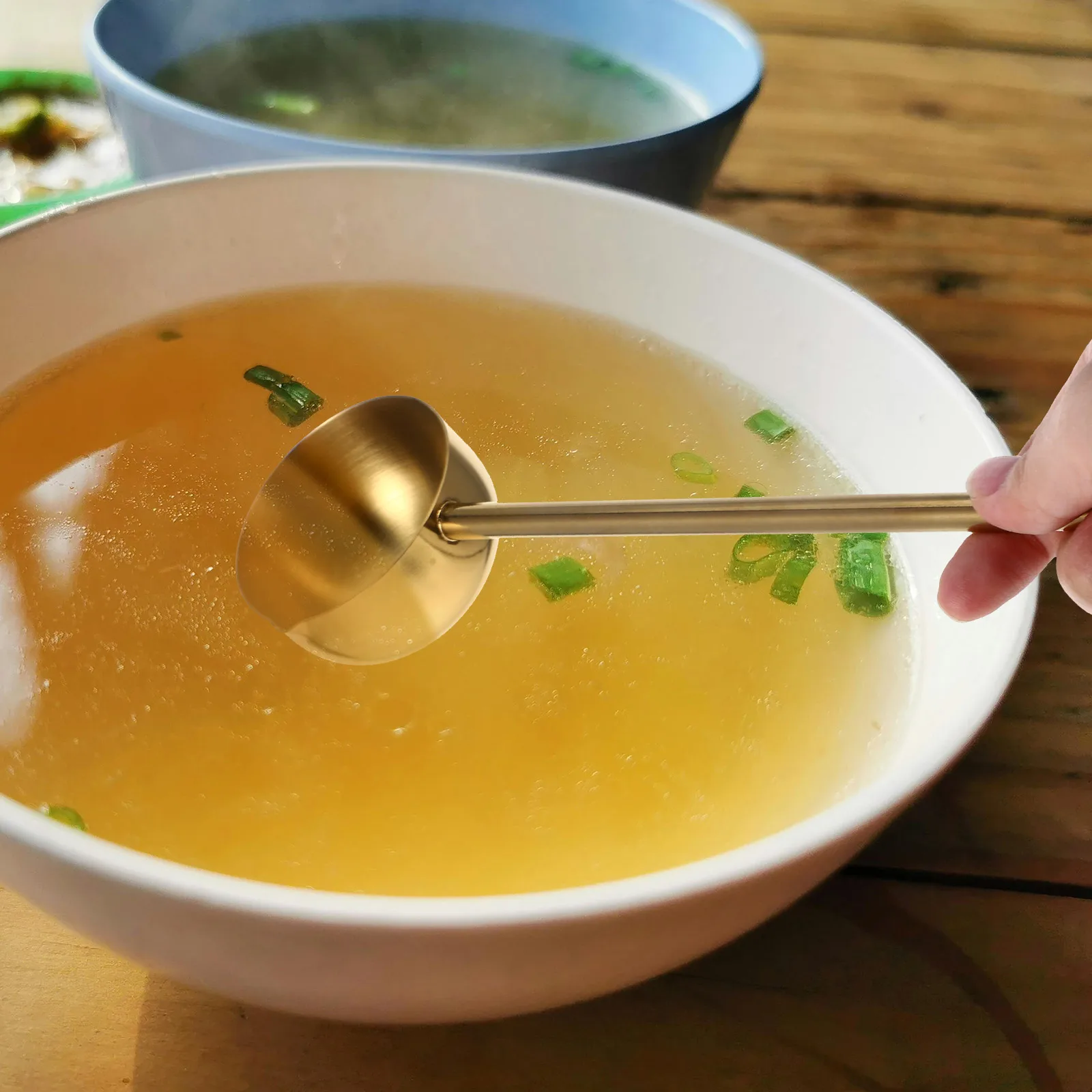 

Stainless Steel Soup Ladle 80ML Kitchen Gadgets Large Spoon Ergonomic Practical Water Ladle Home Restaurant Stainless Steel Oil