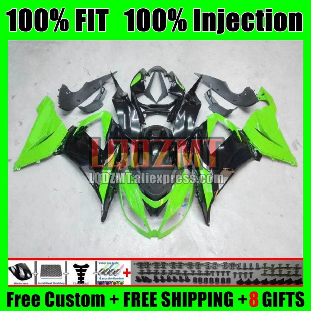 Injection Body For KAWASAKI NINJA ZX636 ZX600 ZX6R 23 24 51No.35 ZX 6R 6 R Black green 636 600 ZX-636 ZX-6R 2023 2024 Fairings