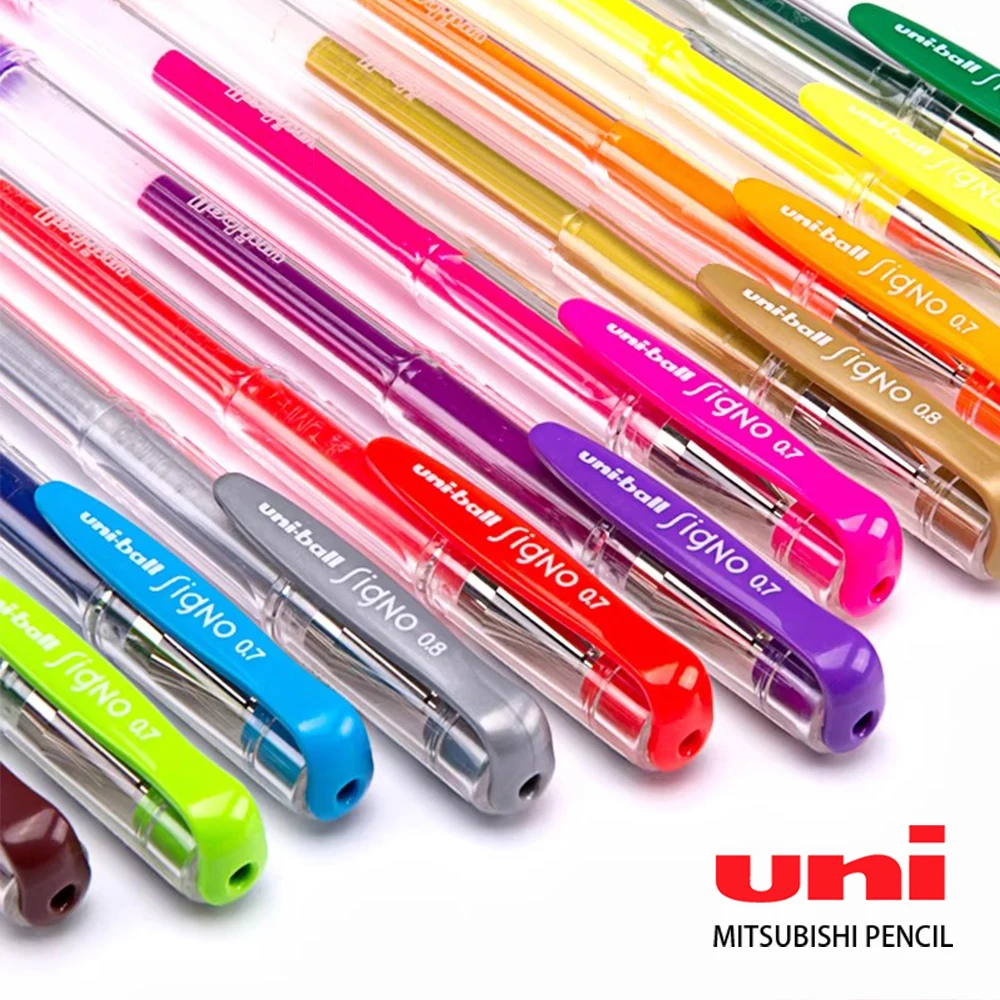 

1 шт., японская гелевая ручка UNI UM-100, быстросохнущая многоцветная, наконечник-пуля 0,5/0,7/0,8 мм, идеально подходит для изучения журналов и художественных принадлежностей