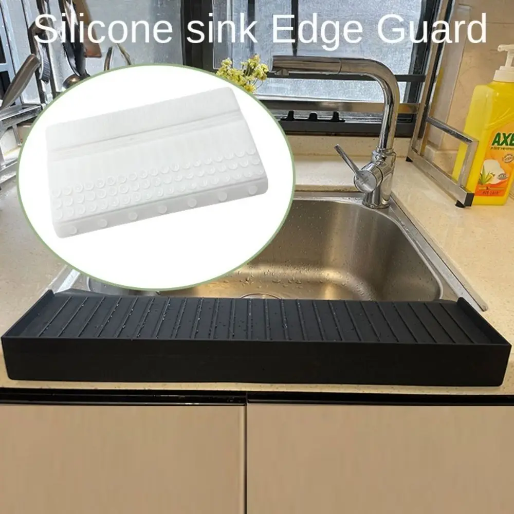 Silicone Water Retaining Pad Edge Protection Splashproof Countertop Protector Suction Cup Quick Dry Tray Sink Accessories