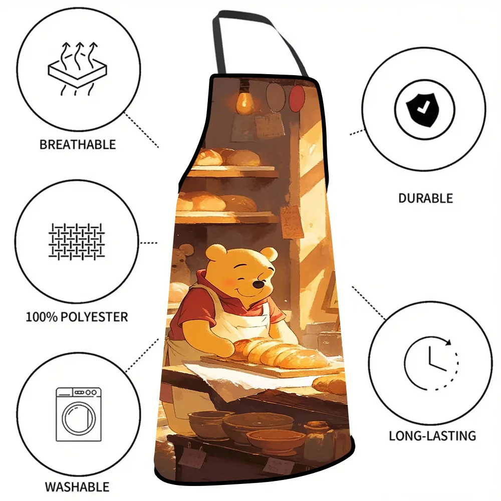 Avental de ursinho da Disney de 1 peça – Design de urso de desenho animado fofo com texto "Eu sou um bom filho", perfeito para artesanato, assar, pintar, cozinha e limpeza doméstica, utensílios de cozinha