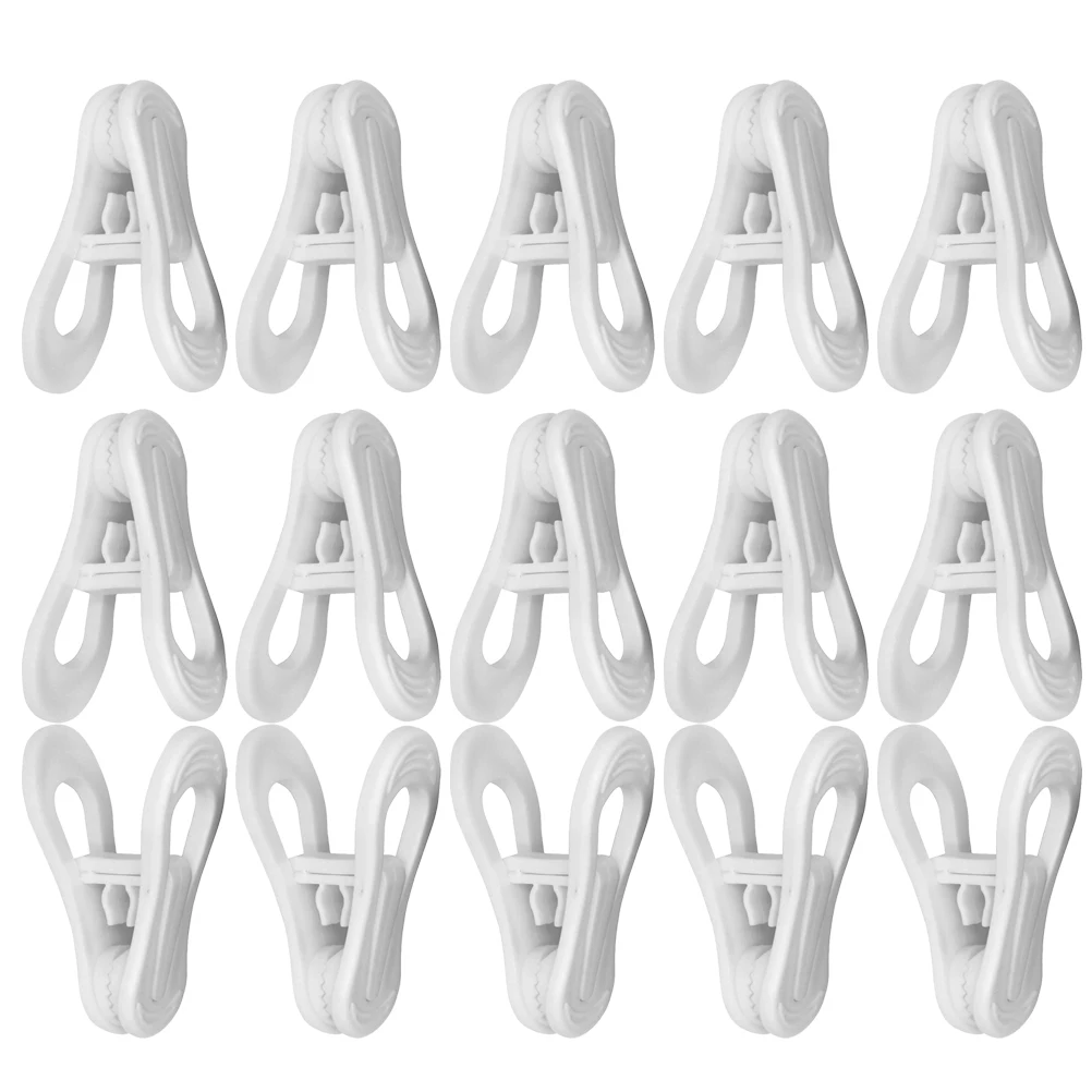 

25Pcs Windproof Clothes Clips Plastic Non Slip Multi Purpose Towel Hanger for Clothesline Utility White