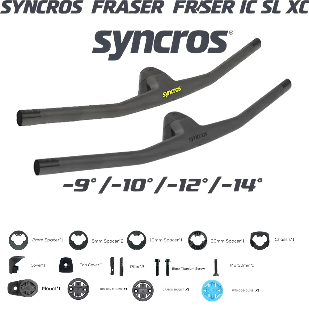 

SYNCROS FRASER IC SL XC For Sparks Frame -9 - -14degrees Full Carbon Fiber Integrated Cockpit MTB Handlebar With Mount