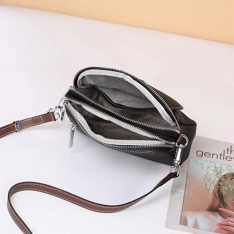 100% Cowhide Women\'s Small Crocodile Crossbody Bags Fashion Designer Female Shoulder Handbags and Purses Leather Messenger Sac