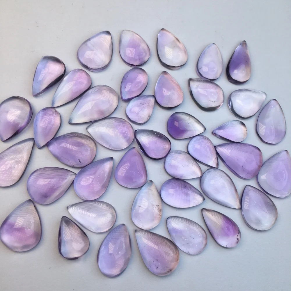 8PCS Natural Amethyst Waterdrop Pendant Crystal Carving Children Cute Jewelry Healing Holiday Gift 12MM