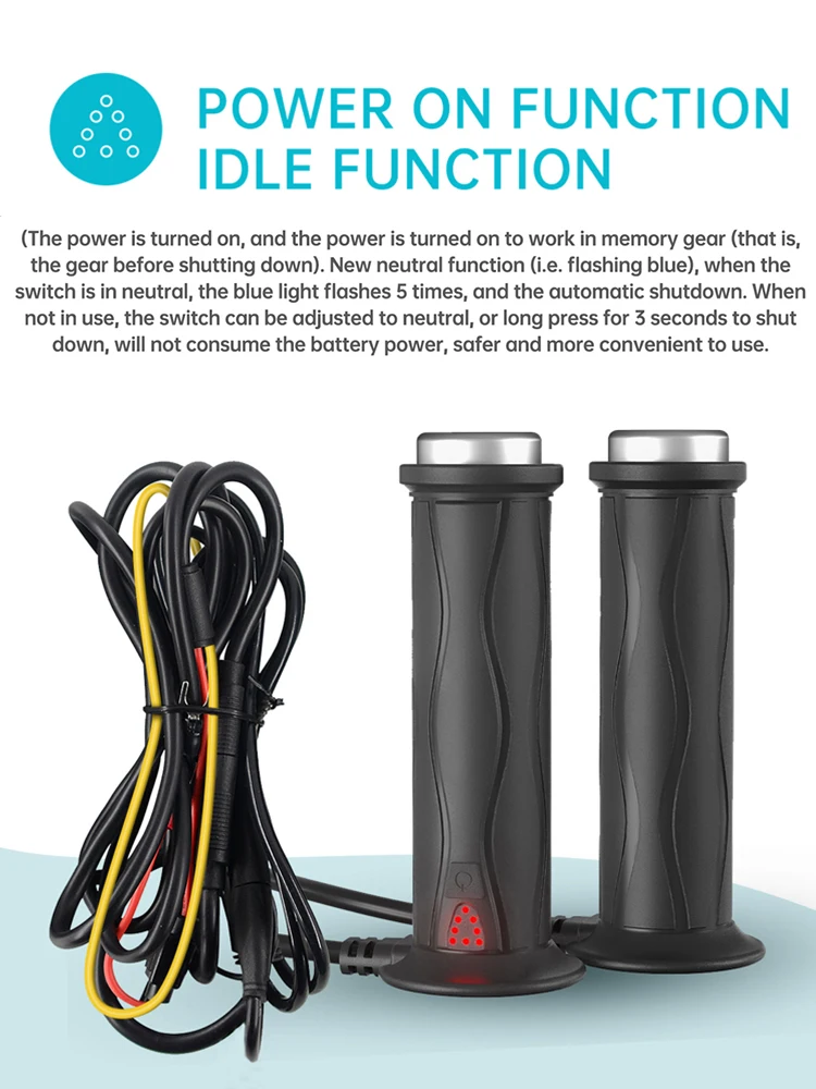 

DC 12 В мотоциклетные ручки с подогревом, водонепроницаемая электрическая ручка с подогревом, 5-ступенчатая электрическая ручка с подогревом, умный контроль температуры