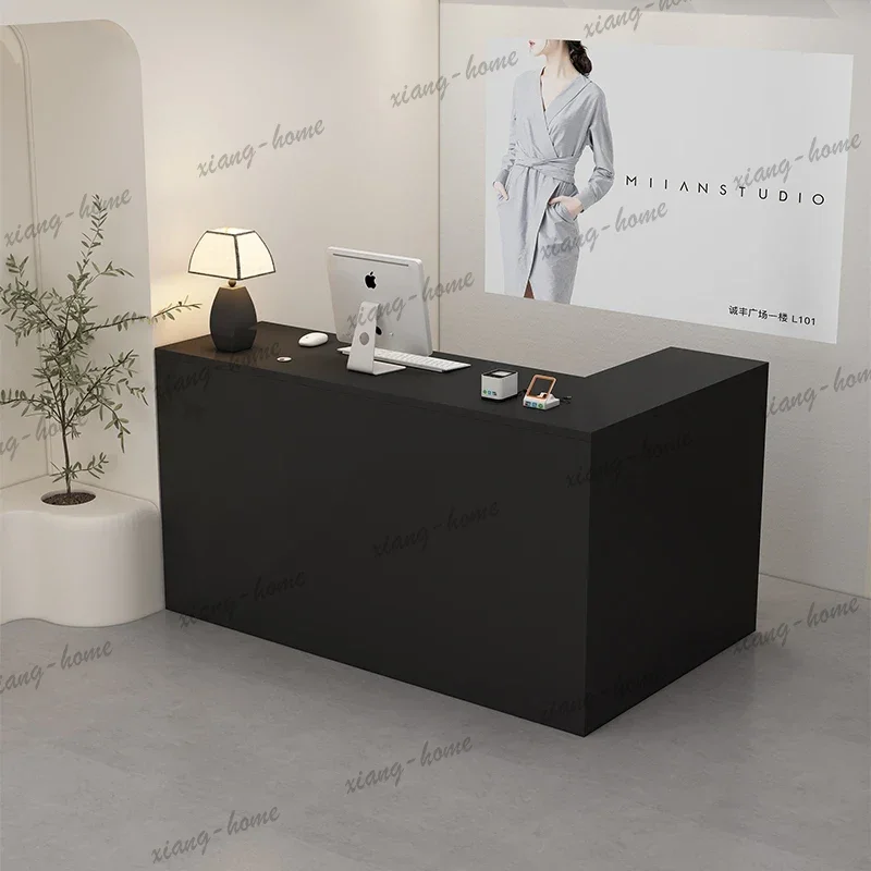 LSClothing Cashier Reception Desks L Shaped Company Advanced Front Desk Reception Desks Modern Hairdressing Furniture La Mesa JT