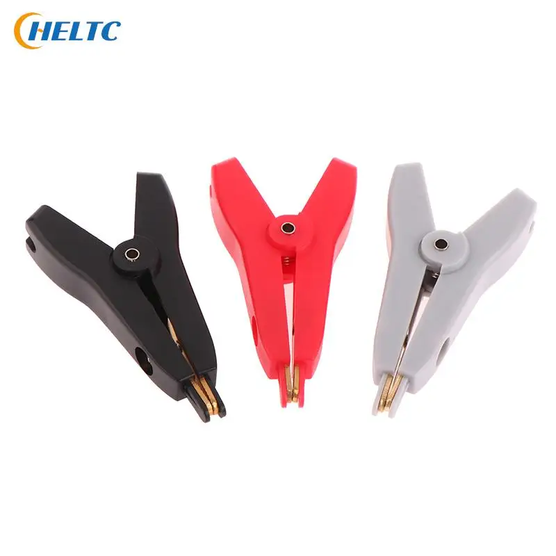 1PCS Alligator Clip Kelvin Copper Gold Plate Clip LCR Test Clip Grey/Black/Red For Precision Instruments