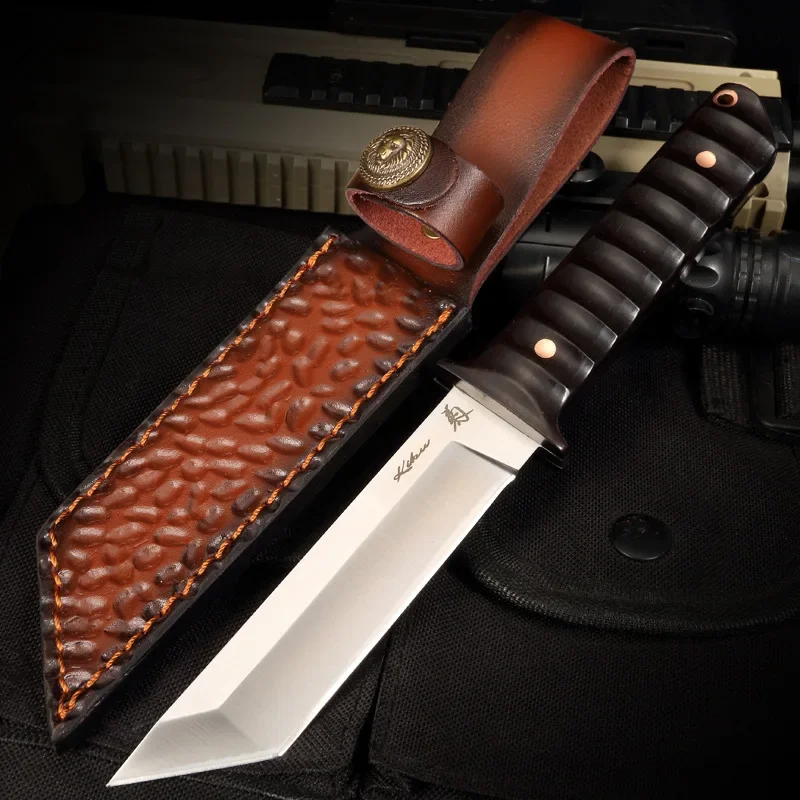 

Карманный нож для улицы, прямой нож из стали высокой твердости D2, острый ручной нож для мяса, фруктовый нож, нож для кемпинга, самообороны, выживания