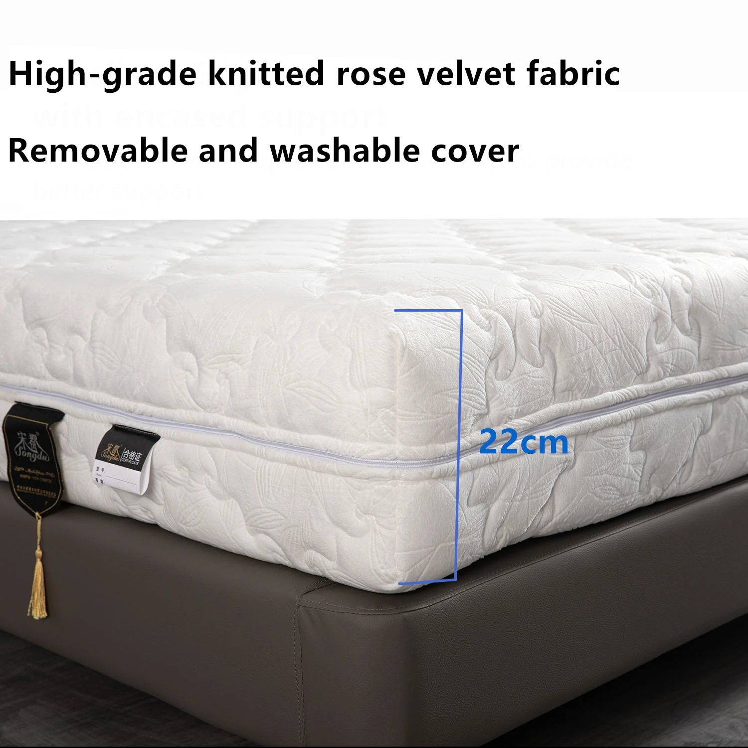 High Density Soft Foam Pocket Spring Mattress With Removable Cover For 5 Star Hotels School Bedroom & Outdoor Use
