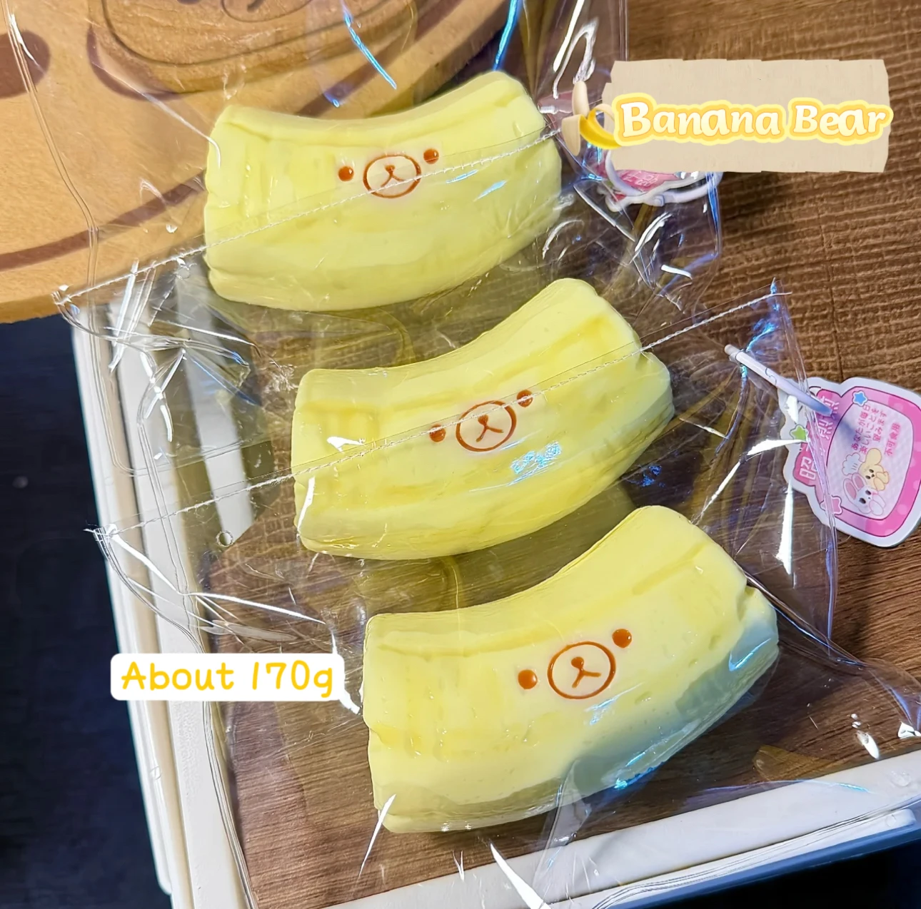 1Pc handmade Squishy with BUTTER texture - Banana bear shaped to relieve stress - Food grade silicone