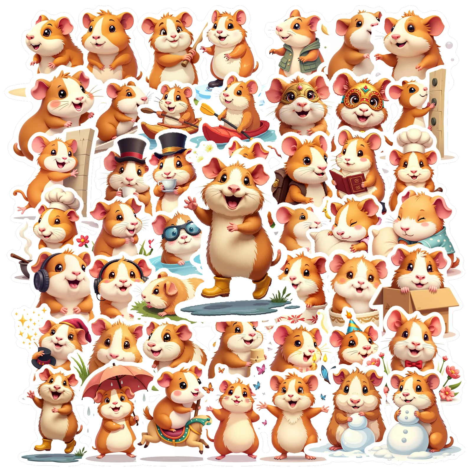 50pcs   Animal Sticker   Diary   Water Bottle Sticker   Cute   for DIY   Gift Kids