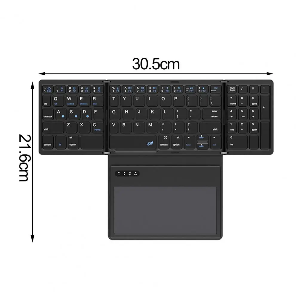 Prácticos accesorios de computadora, teclado plegable portátil triple de bajo consumo para tableta, escritura de teclado plegable
